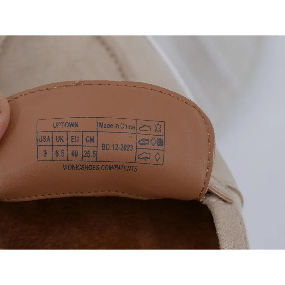 Vionic Uptown Loafers Shoes Beige Suede Slip On Comfort Flats Women's Size 9